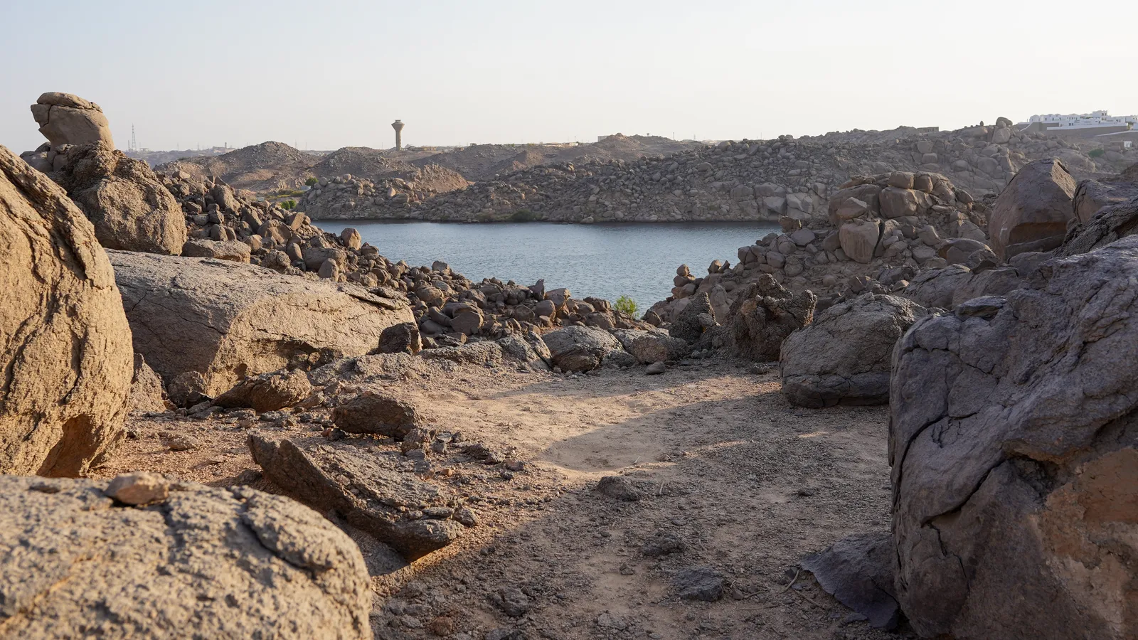 The rocky site on Bigeh, before the building started