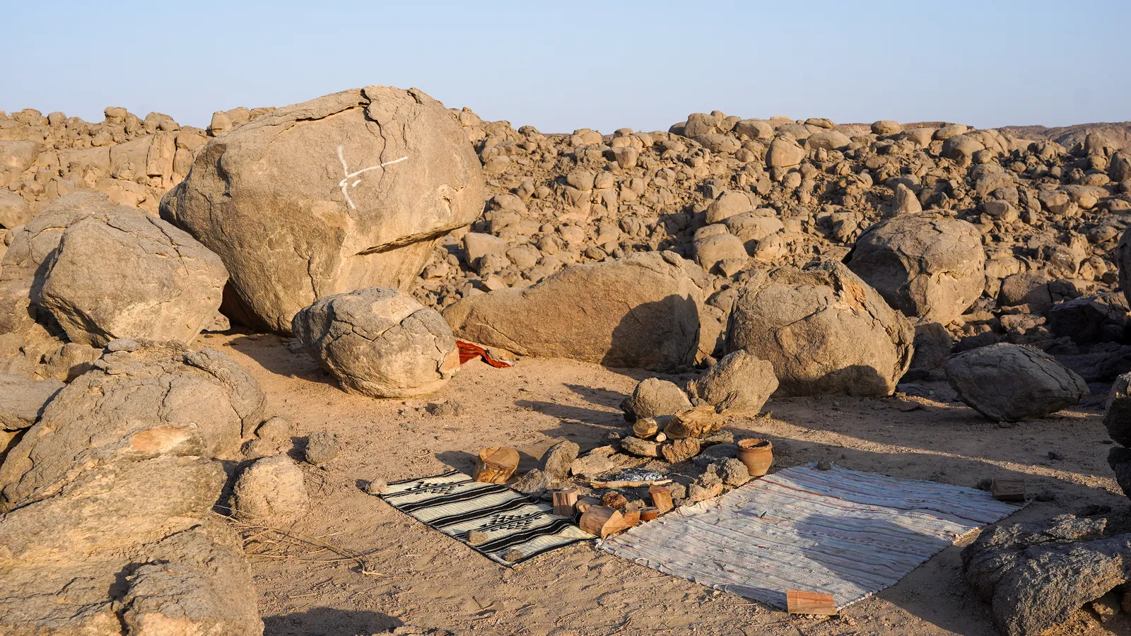 The rocky site on Bigeh, before the building started